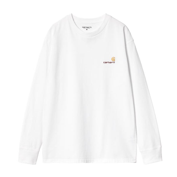 Carhartt Wip L/S American Script T-Shirt Manches Longues - White - Streetart.fr